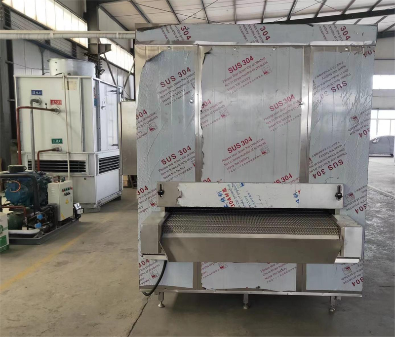 中国第一台冷链速冻隧道冷冻机FSW400型，配备氟利昂制冷系统，适用于各种冷冻食品