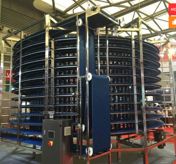 Cooked Food Spiral Cooler for Pouch Pre-Cooling