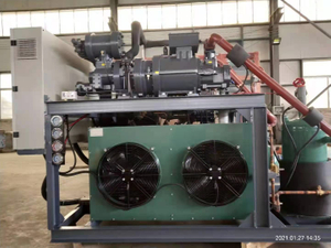 China Tai Wang Fusheng Brand Double Stage Screw Compressor Refrigeration System Design Plan for Tunnel Freezer 